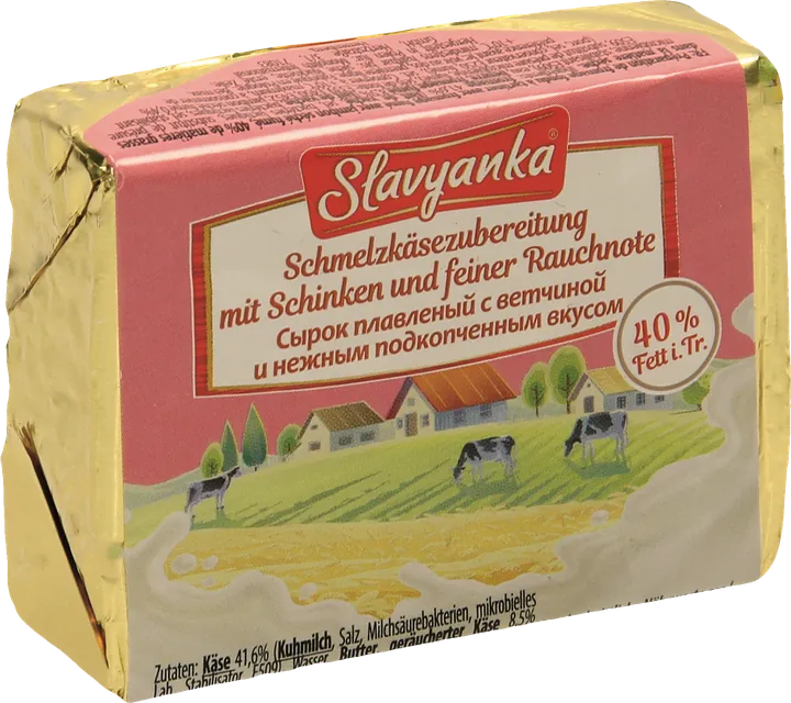 Slavyanka Schmelzkäsezubereitung mit Schinken und feiner Rauchnote